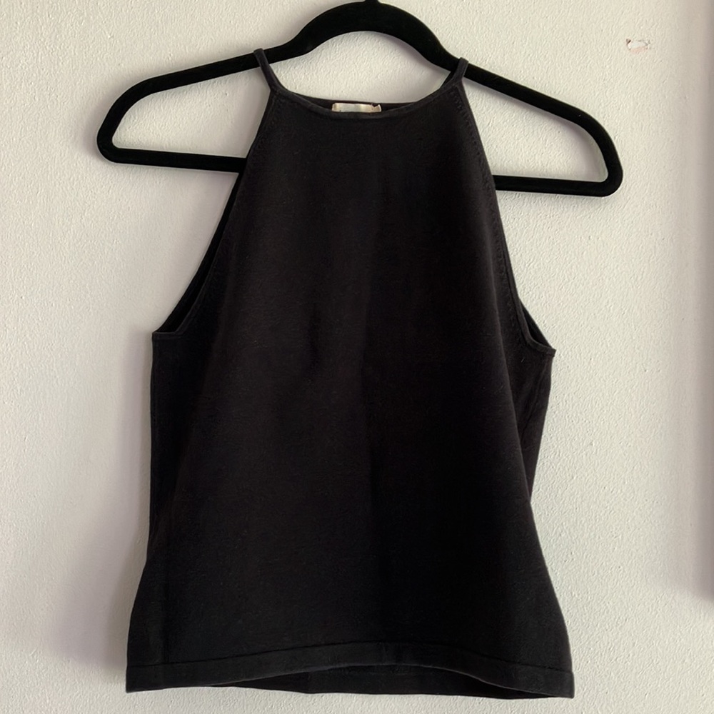 Vintage j crew high neck ribbed knit top